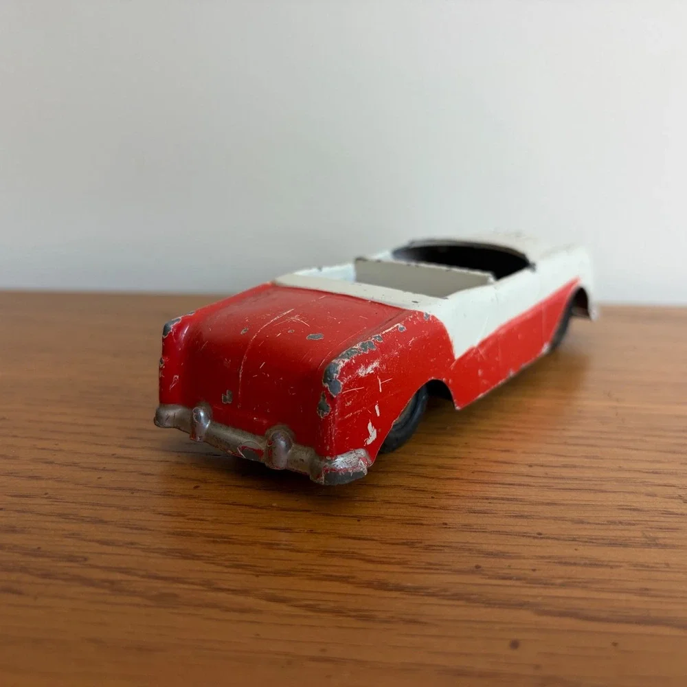 Vintage Renwal USA Diecast Metal Convertible Toy Car Red White 1950s Style